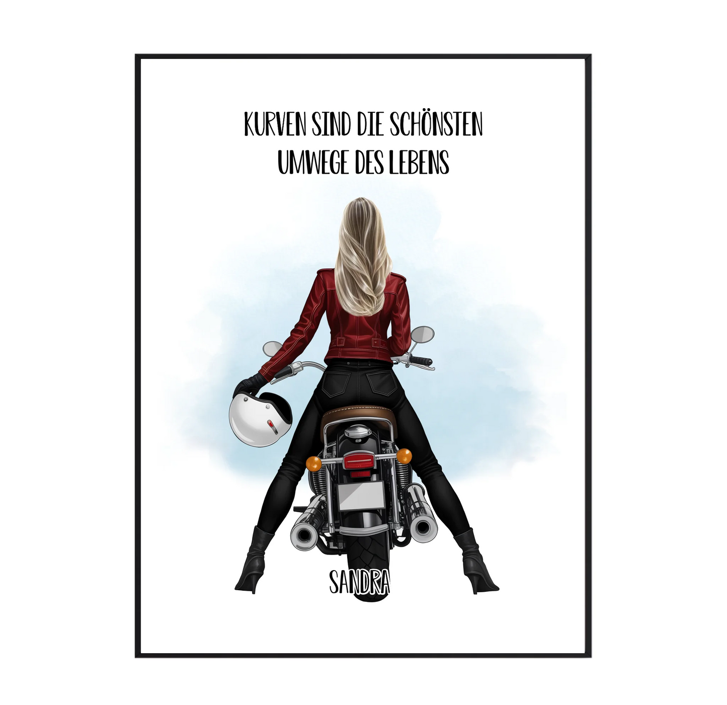 Motorradfahrer (Frau/Mann) Poster
