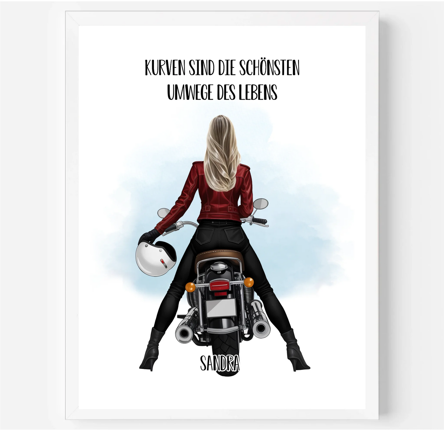 Motorradfahrer (Frau/Mann) Poster