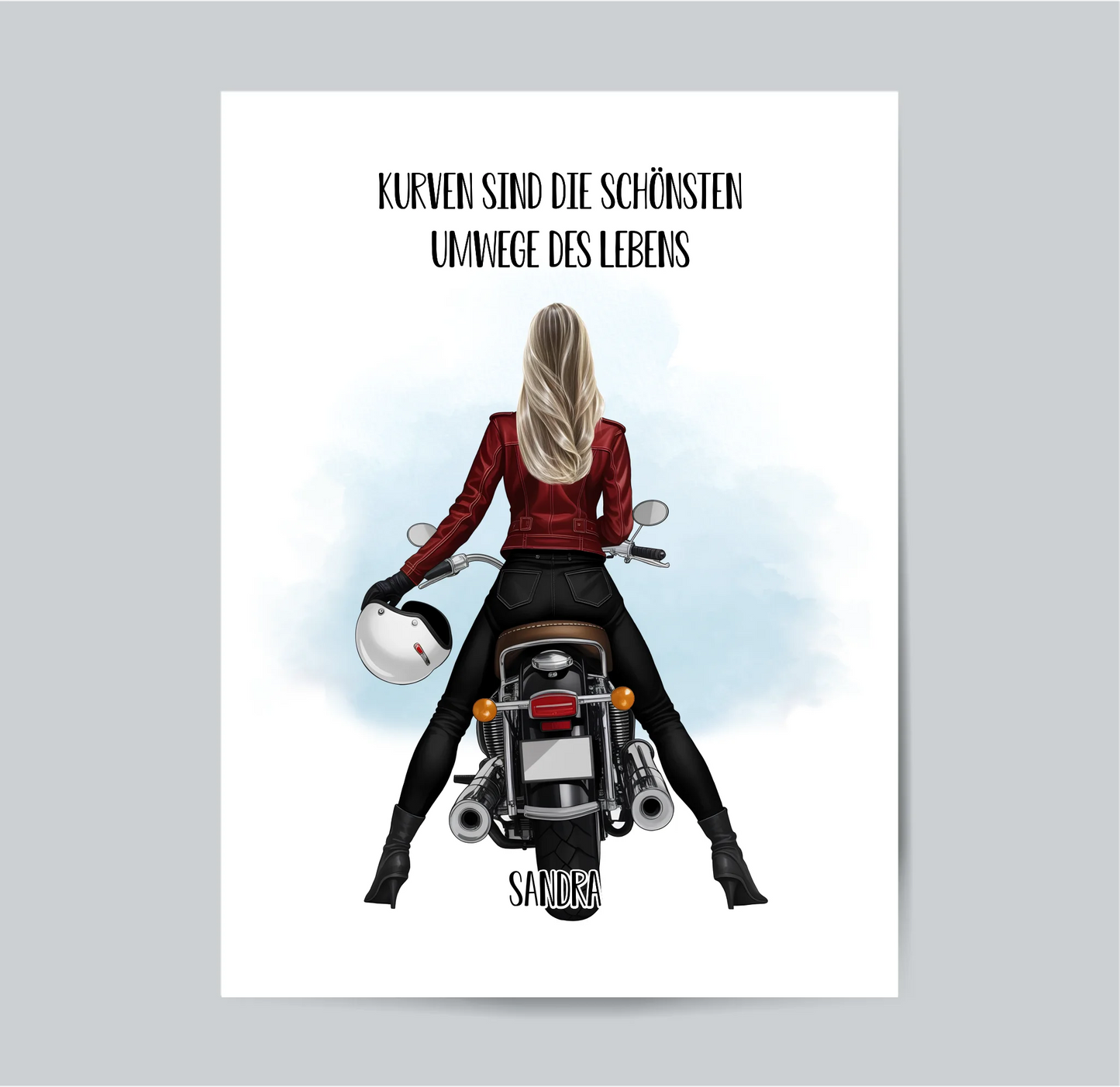 Motorradfahrer (Frau/Mann) Poster
