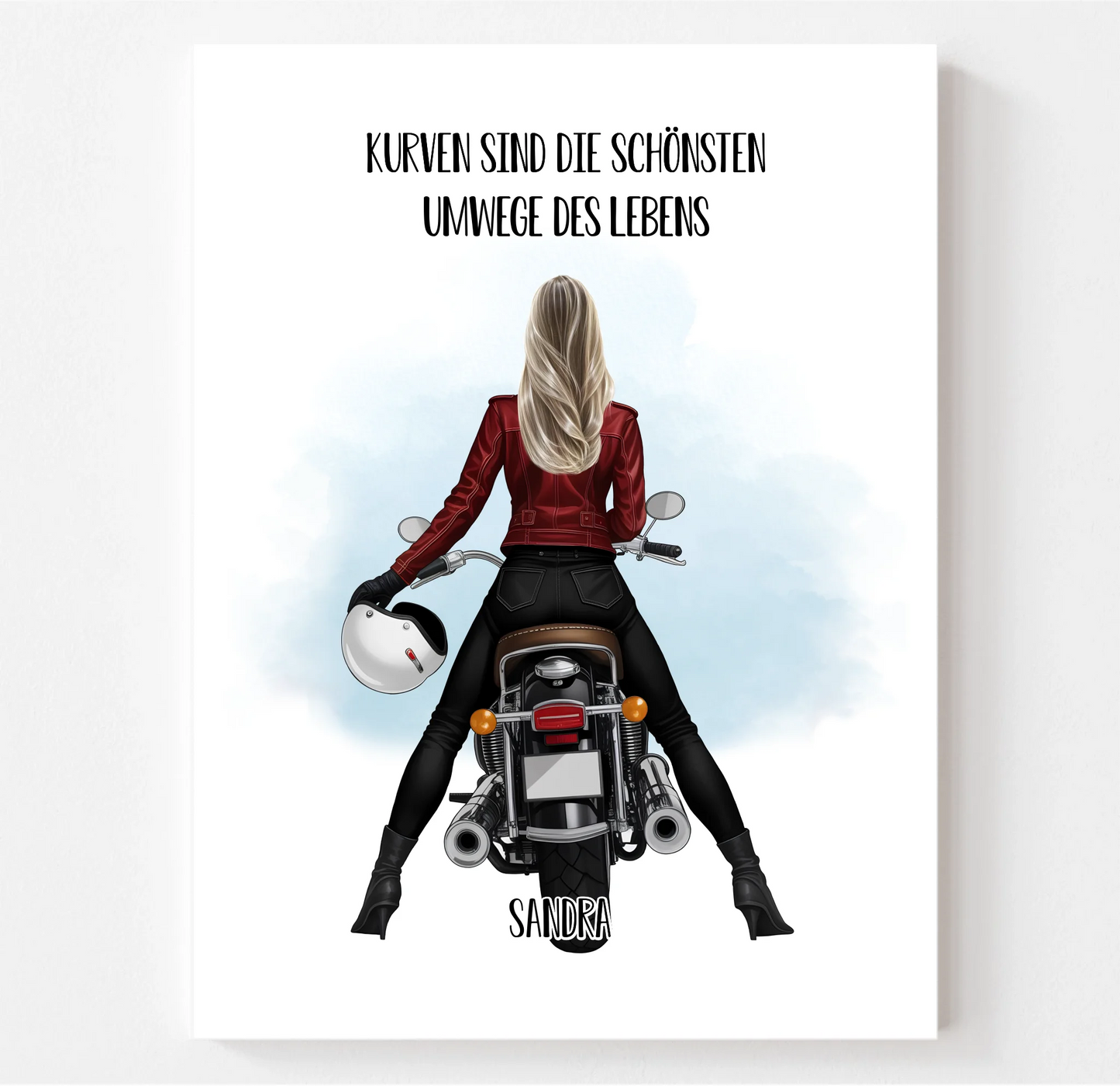 Motorradfahrer (Frau/Mann) Poster