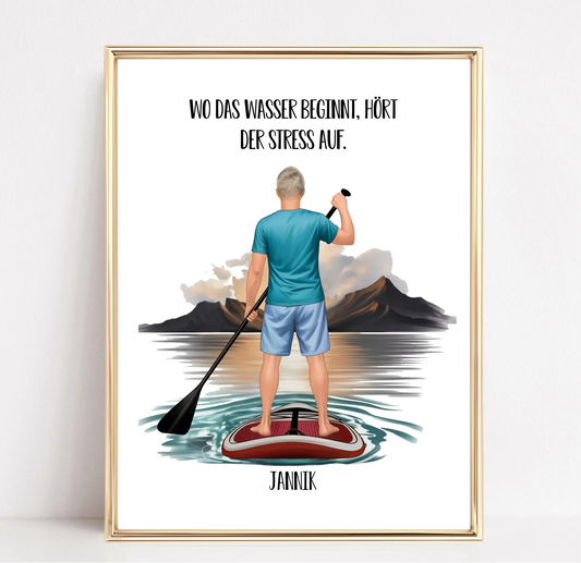Stand-Up Paddelboard Poster (Mann o. Frau)