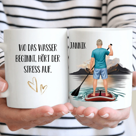 Stand-Up Paddelboard Tasse (Mann o. Frau)