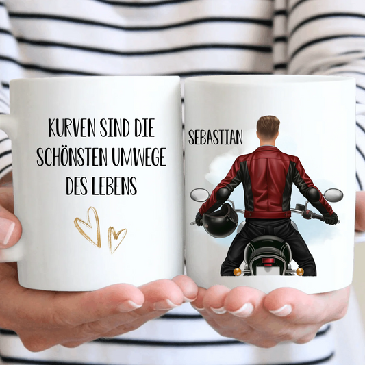 Motorradfahrer (Mann o. Frau) Tasse