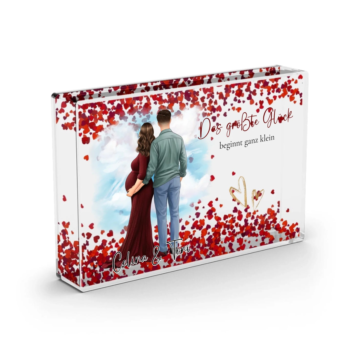 Pärchen Schwanger Schneekugel Herz