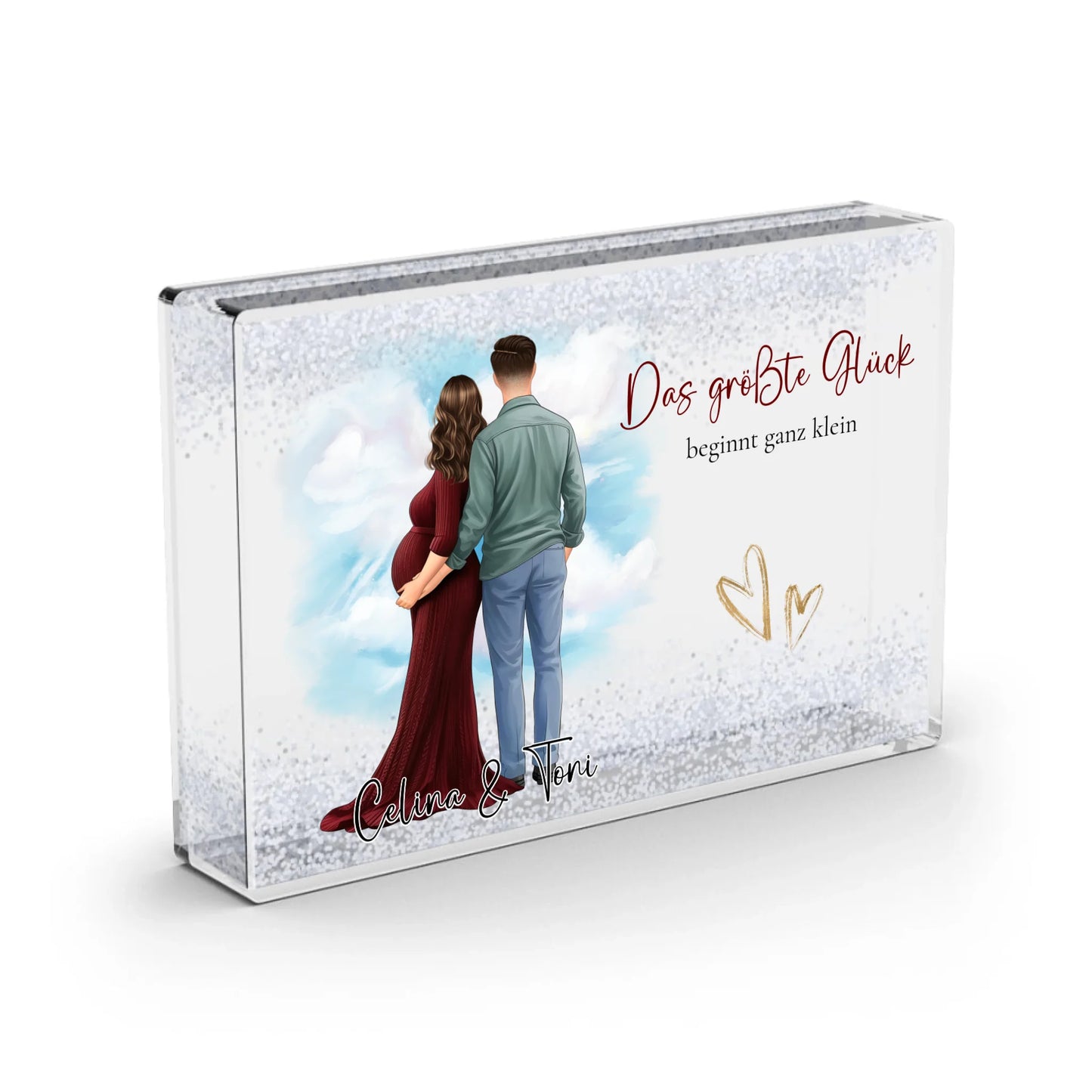 Pärchen Schwanger Schneekugel Schnee