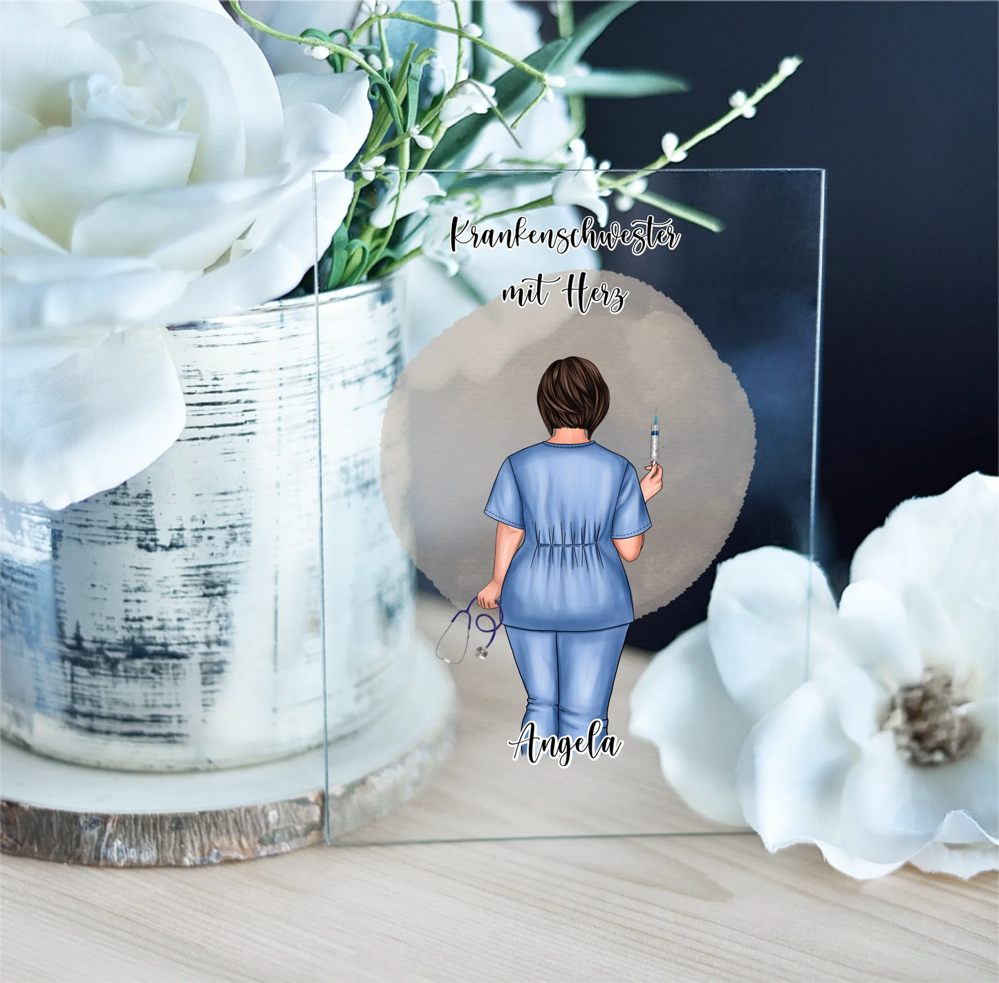 Curvy Krankenschwester Acrylschild