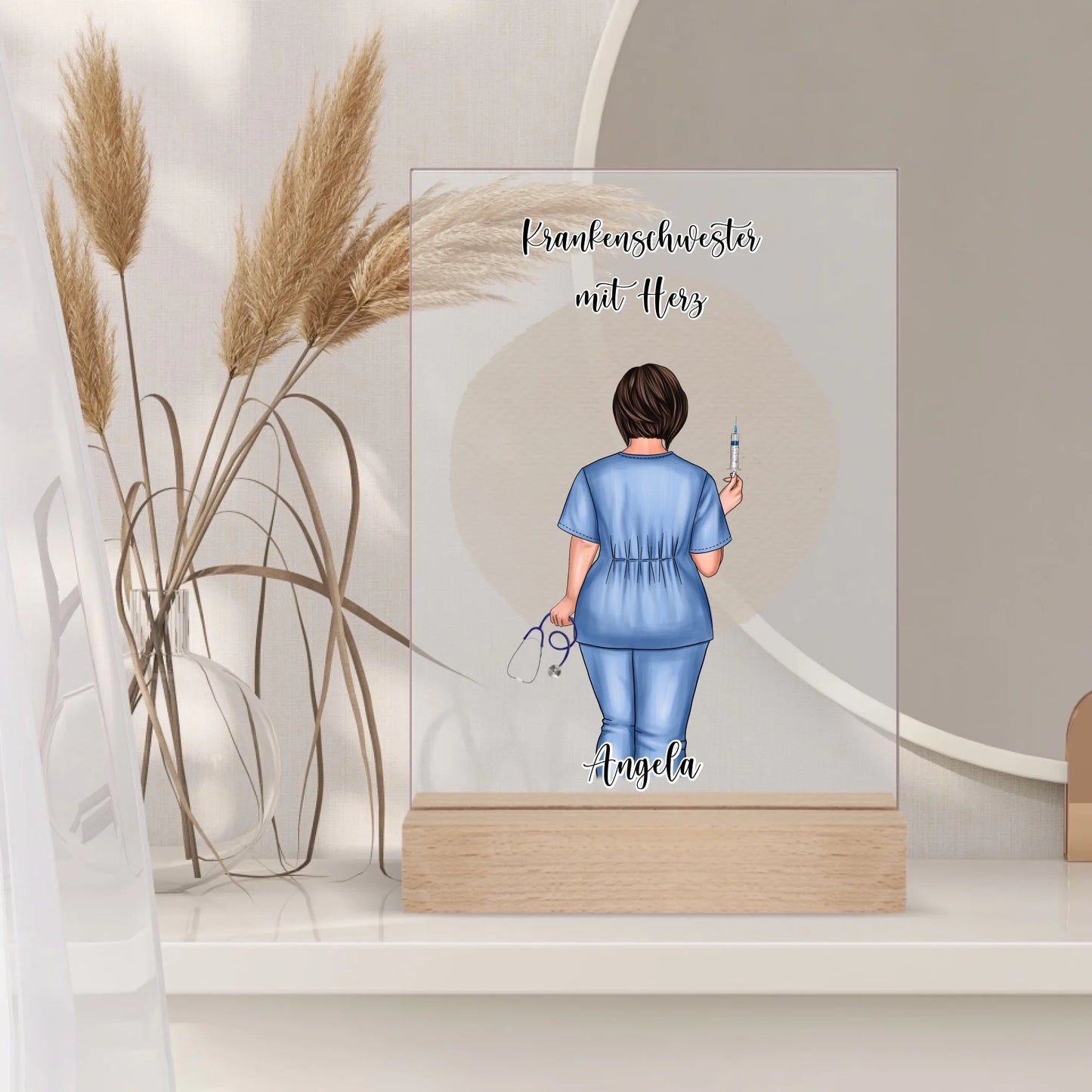 Curvy Krankenschwester Acrylschild