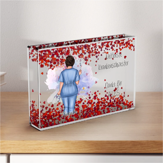 Curvy Krankenschwester Schneekugel Herz