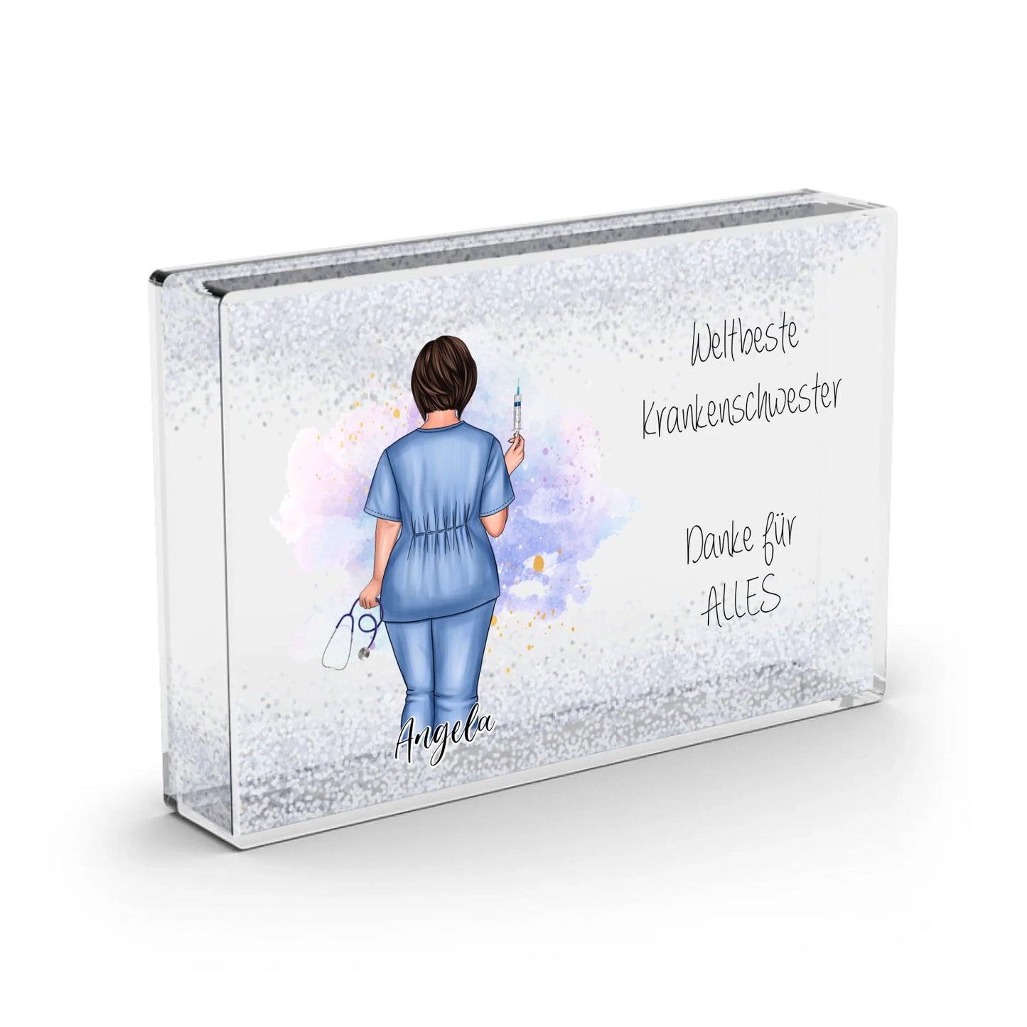 Curvy Krankenschwester Schneekugel Schnee