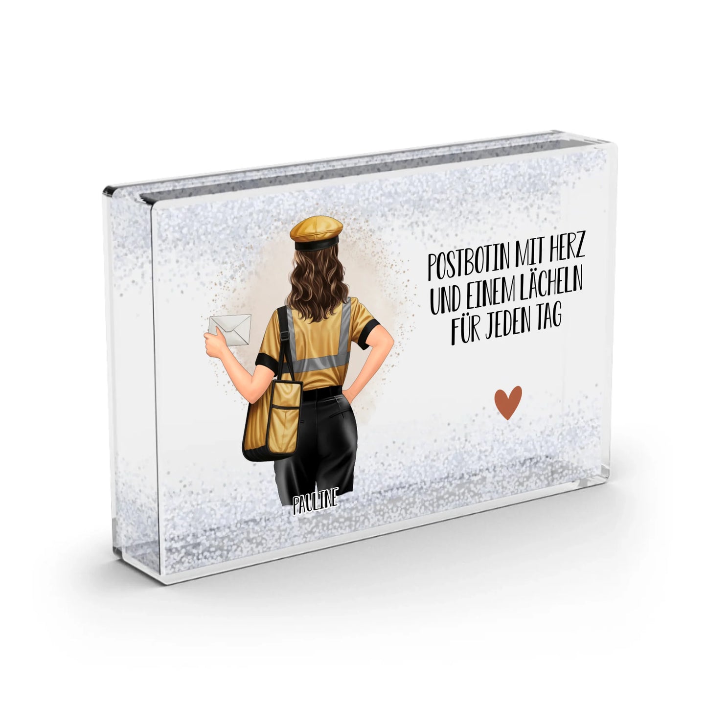 Postbote/Paketbote (Frau/Mann) Schneekugel Schnee