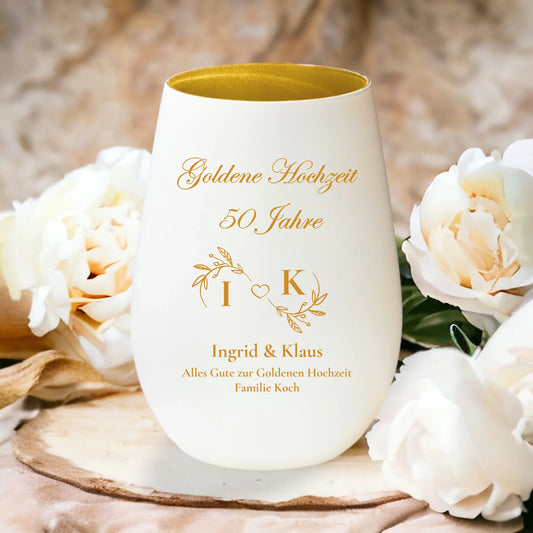 Windlicht - Goldene Hochzeit