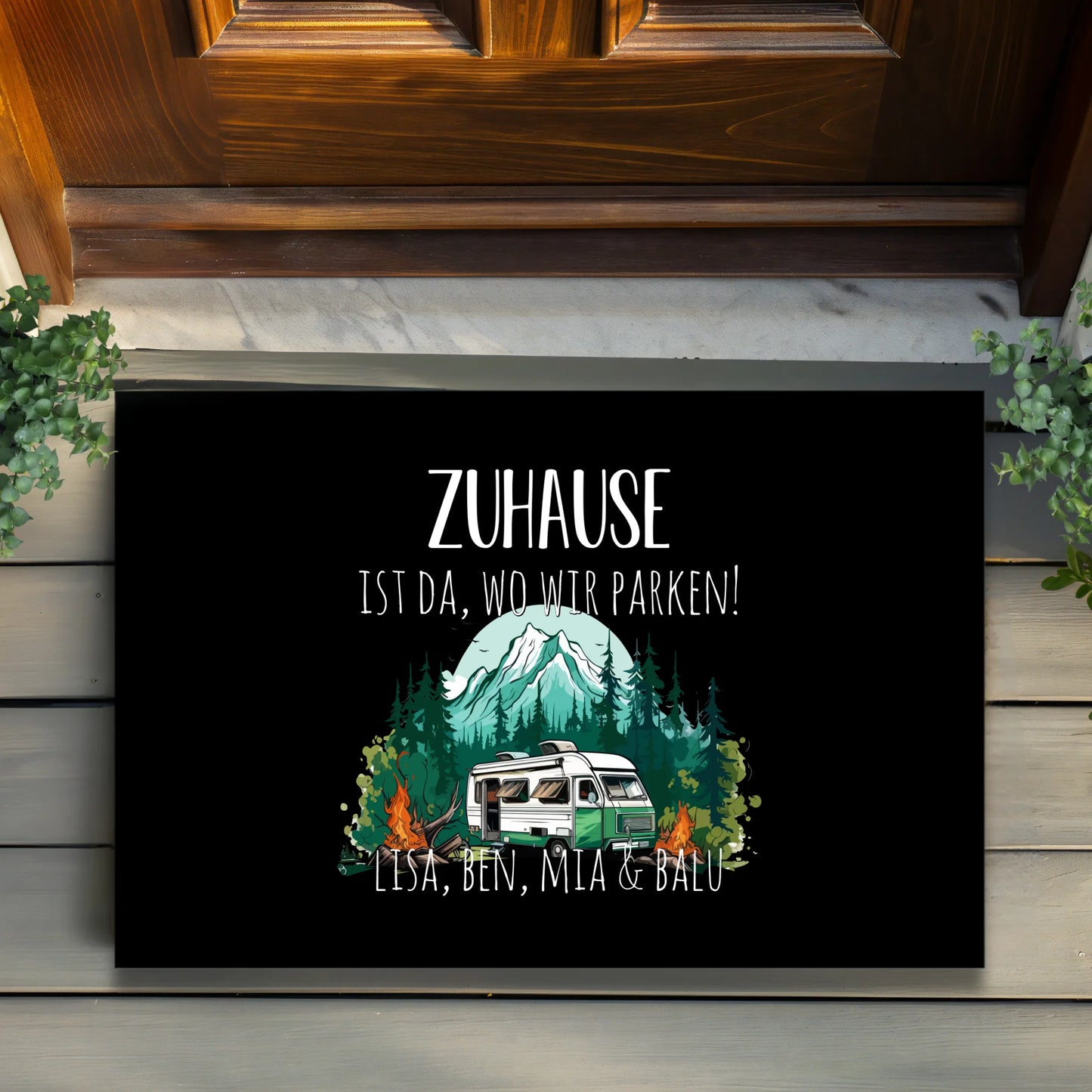 Zuhause ist da, wo wir parken - Personalisierte Fußmatte