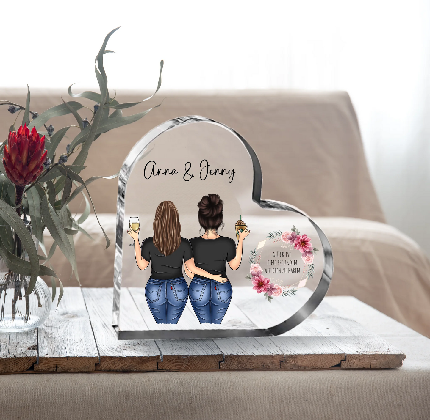 Curvy Freundin Herz Glasaufsteller