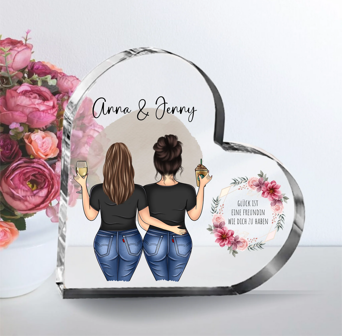 Curvy Freundin Herz Glasaufsteller