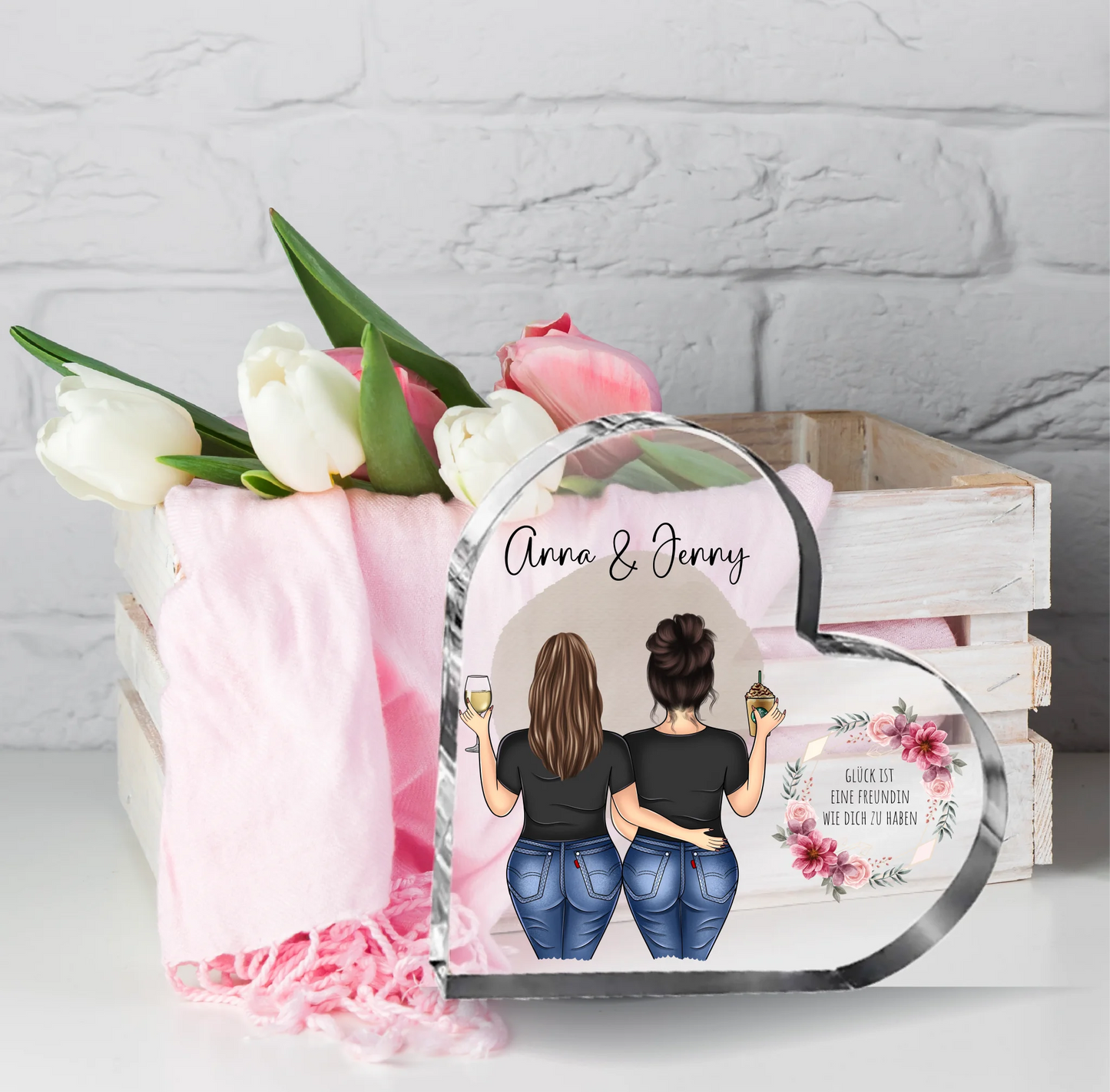 Curvy Freundin Herz Glasaufsteller