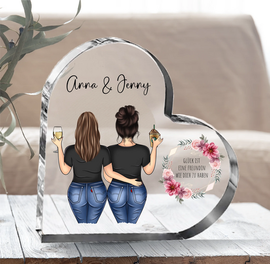 Curvy Freundin Herz Glasaufsteller
