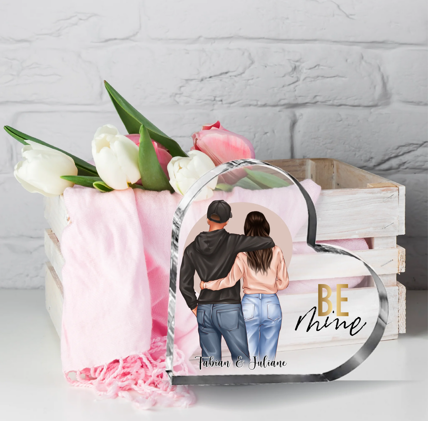 Paar Herz Glasaufsteller