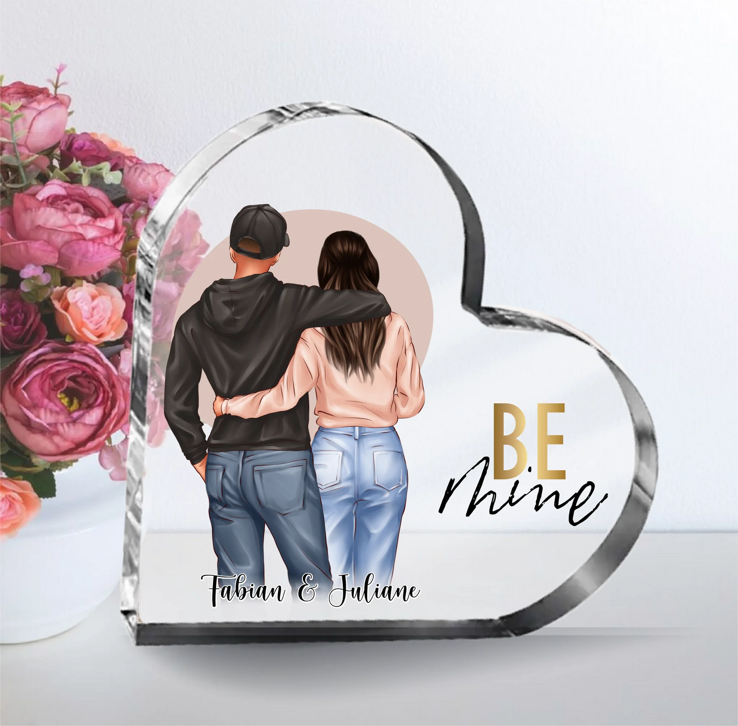 Paar Herz Glasaufsteller