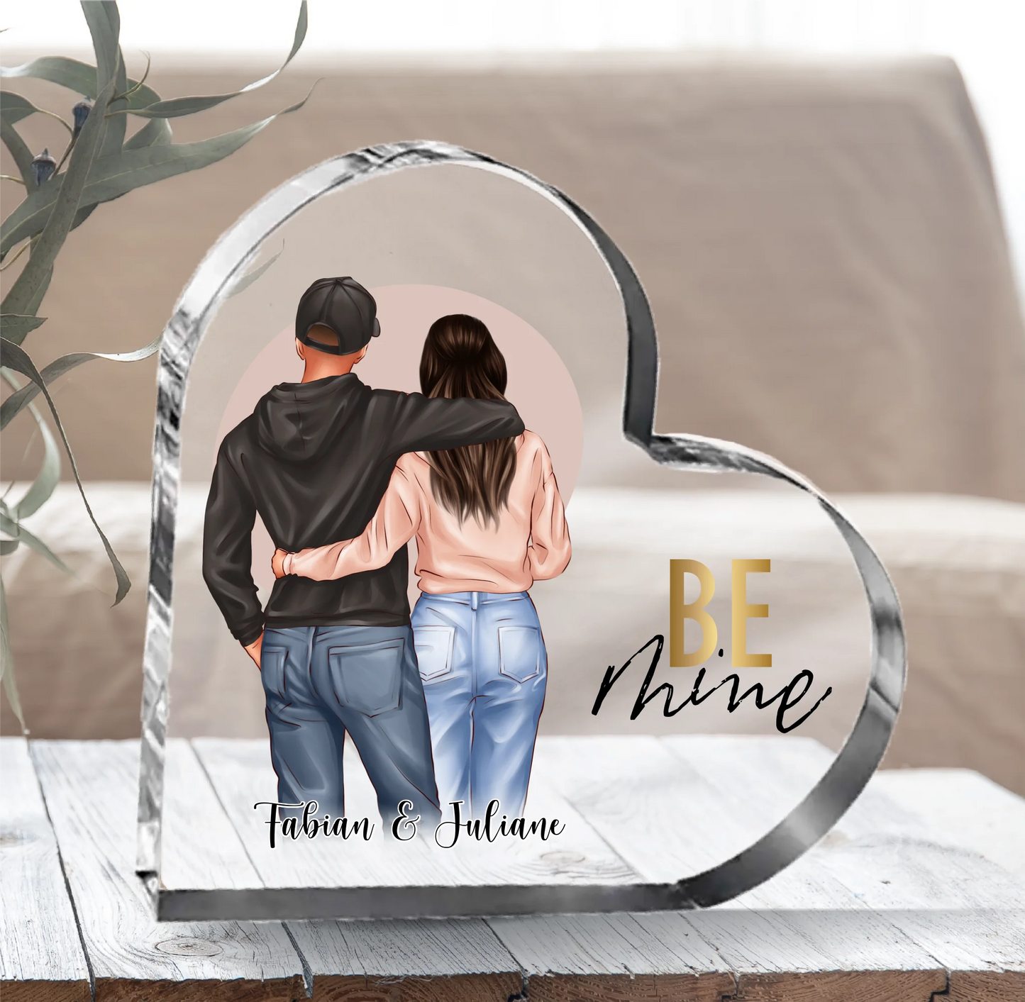 Paar Herz Glasaufsteller