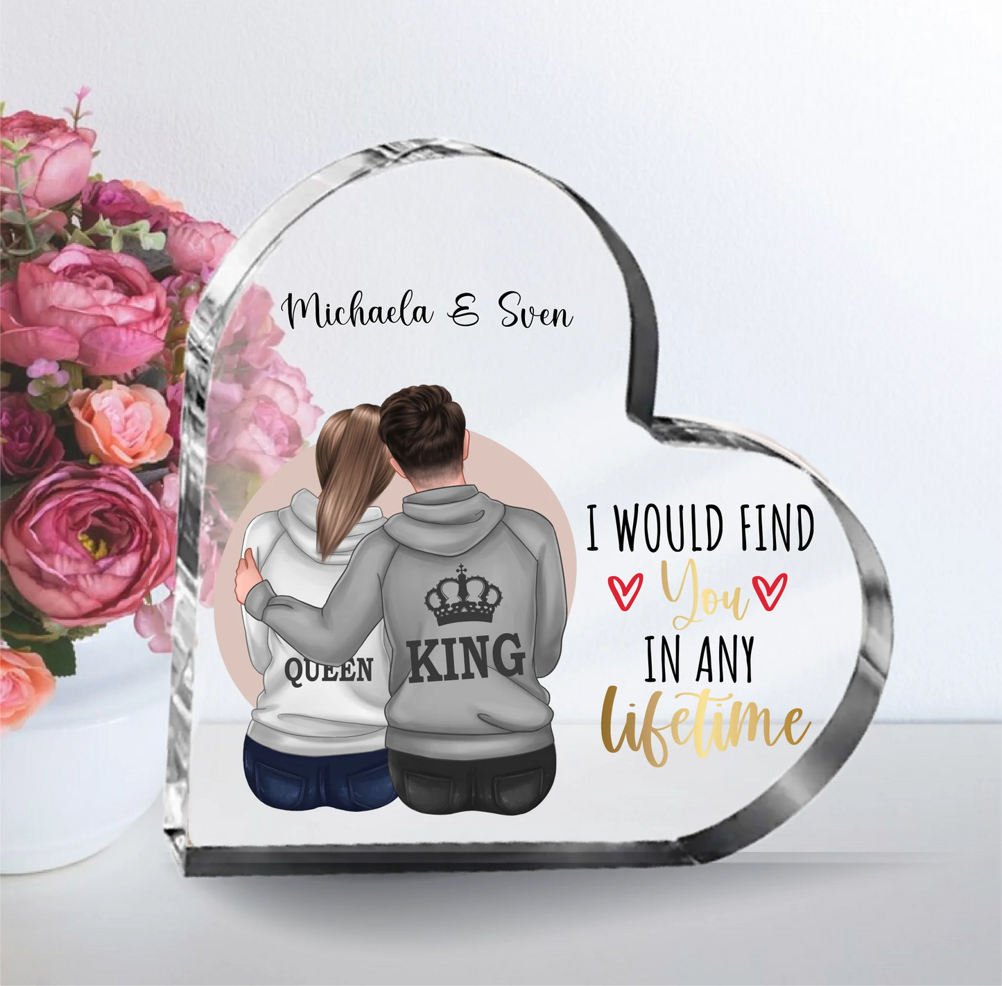 Paar Herz Glasaufsteller