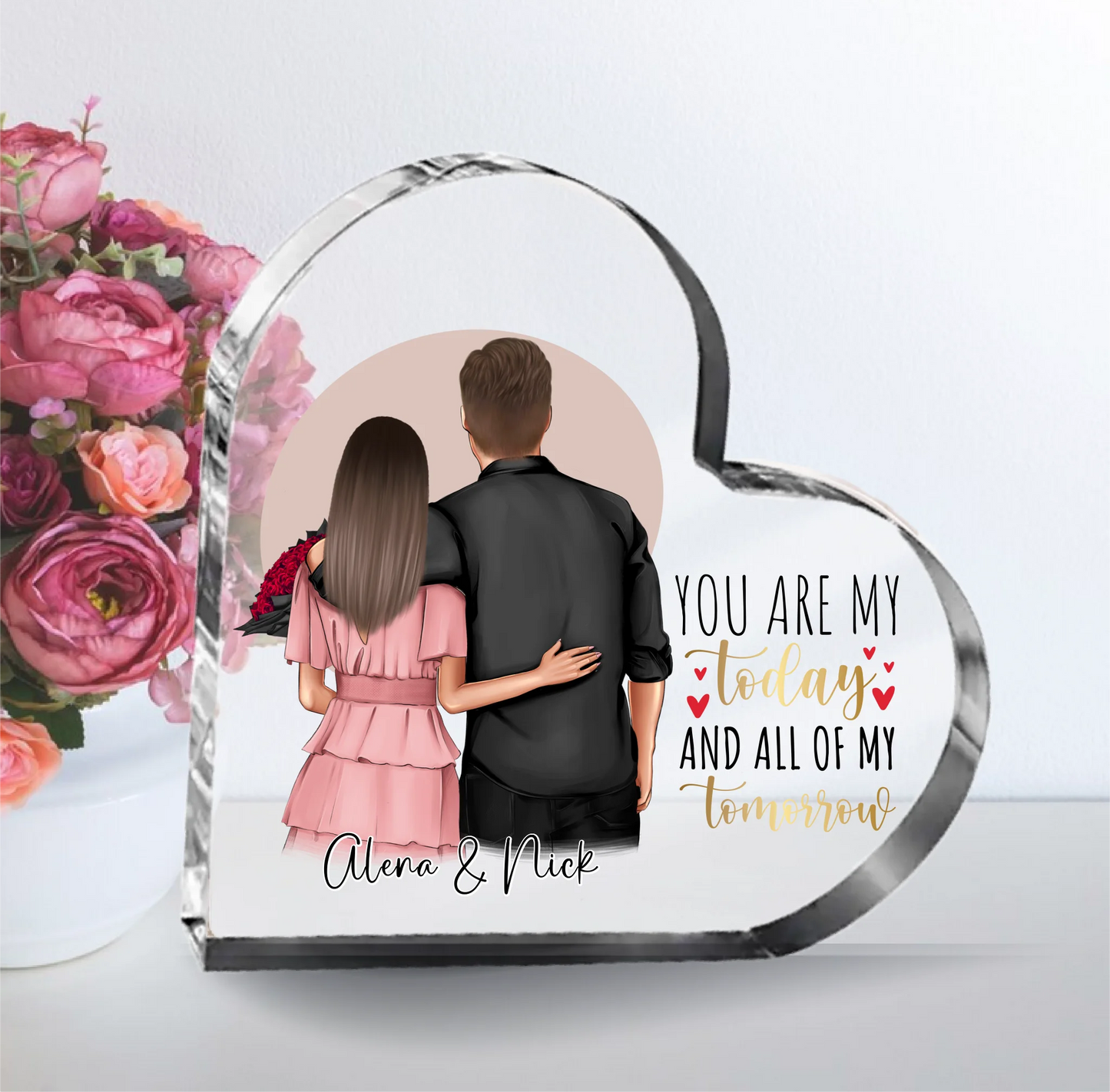 Pärchen Herz Glasaufsteller