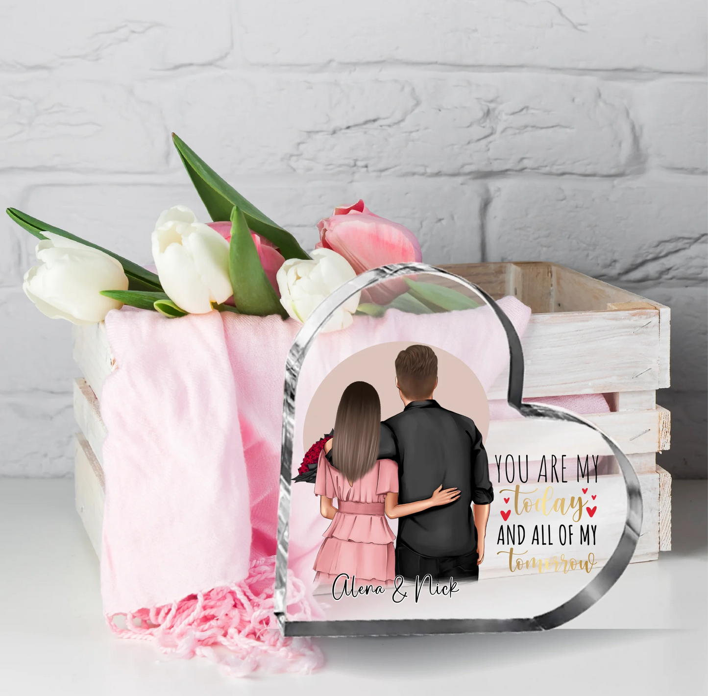 Pärchen Herz Glasaufsteller