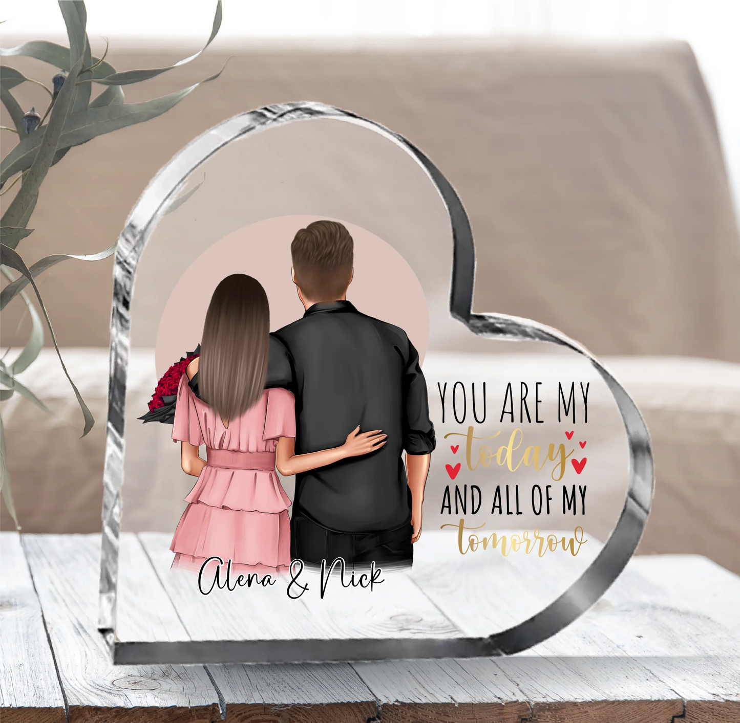 Pärchen Herz Glasaufsteller