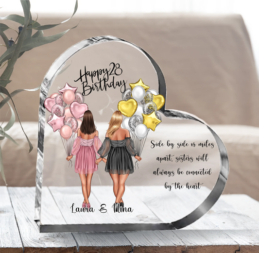 Birthday Girl Herz Glasaufsteller