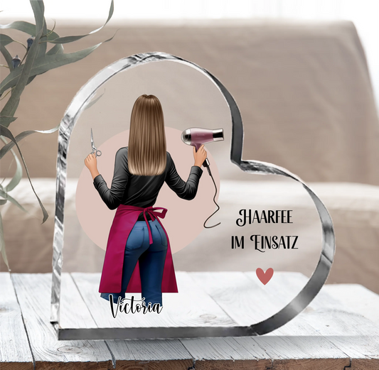 Friseur/in Herz Glasaufsteller