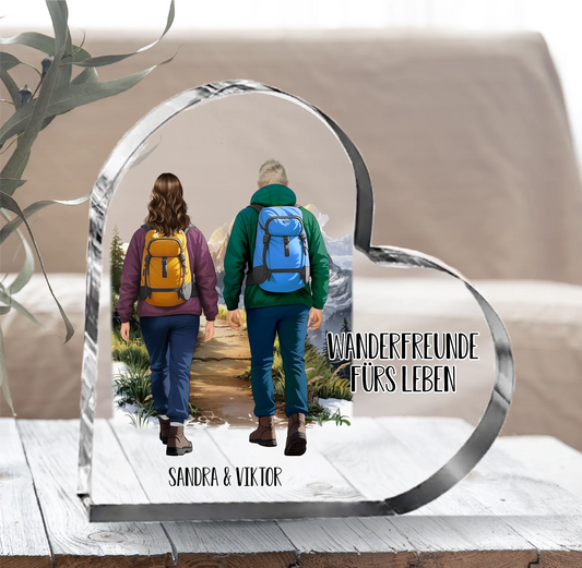 Wandern Herz Glasaufsteller