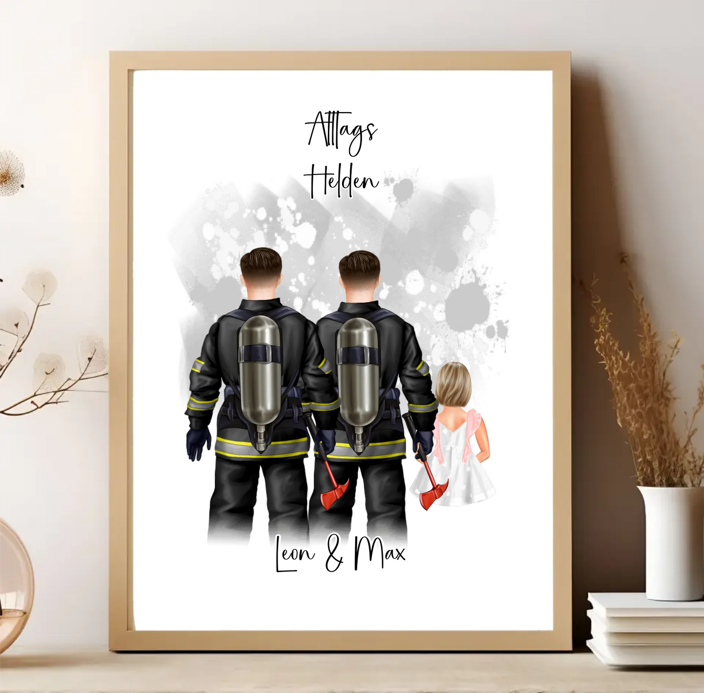Feuerwehr & Kind Poster