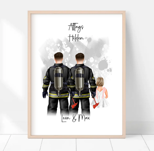 Feuerwehr & Kind Poster