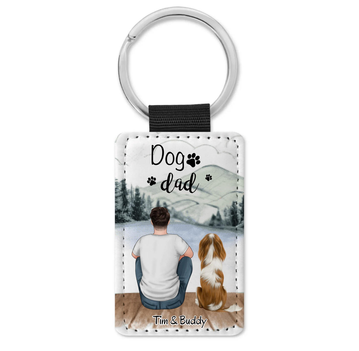 Mann/Frau mit Hund/Katze Schlüsselanhänger