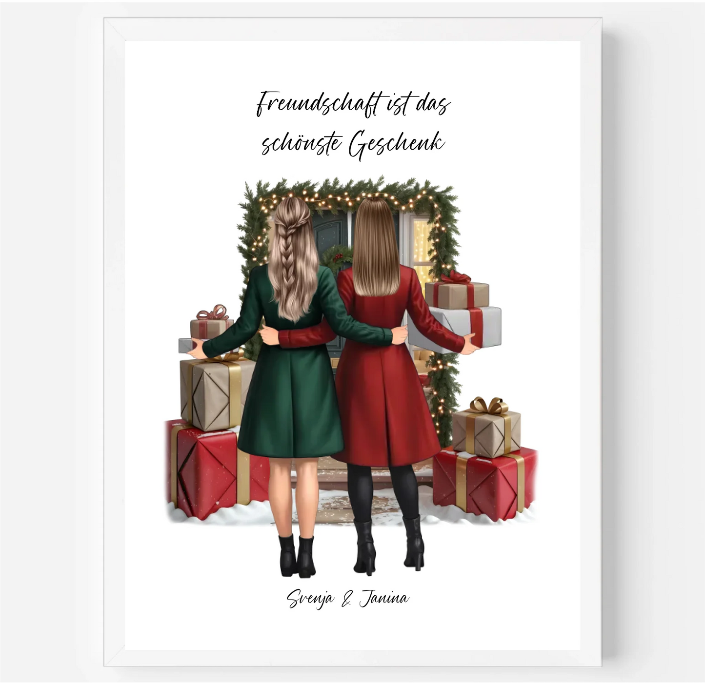 Winter Freundinnen mit Geschenk Poster