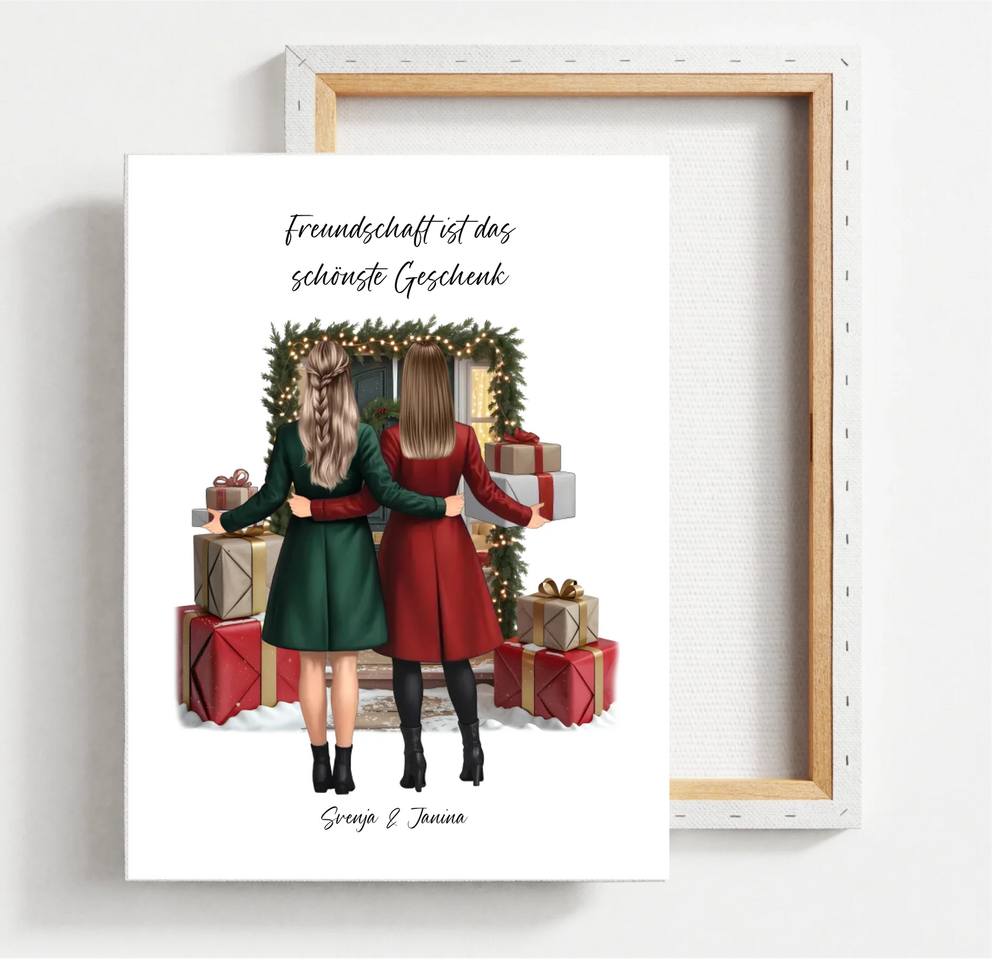 Winter Freundinnen mit Geschenk Poster