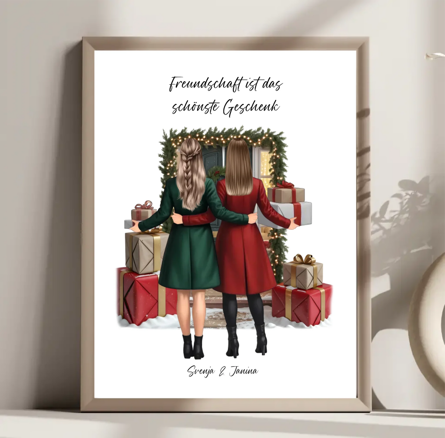 Winter Freundinnen mit Geschenk Poster