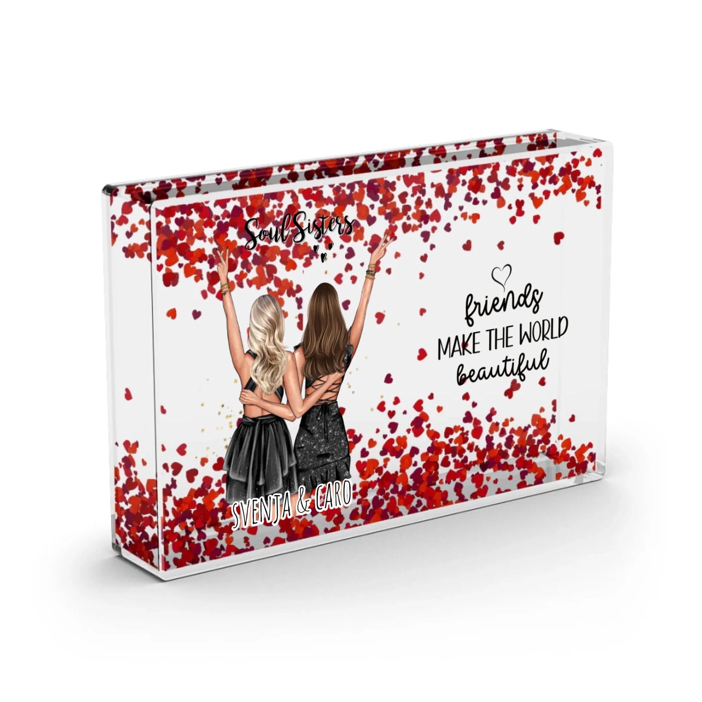 Beste Freundin - Schneekugel Herz Pailletten