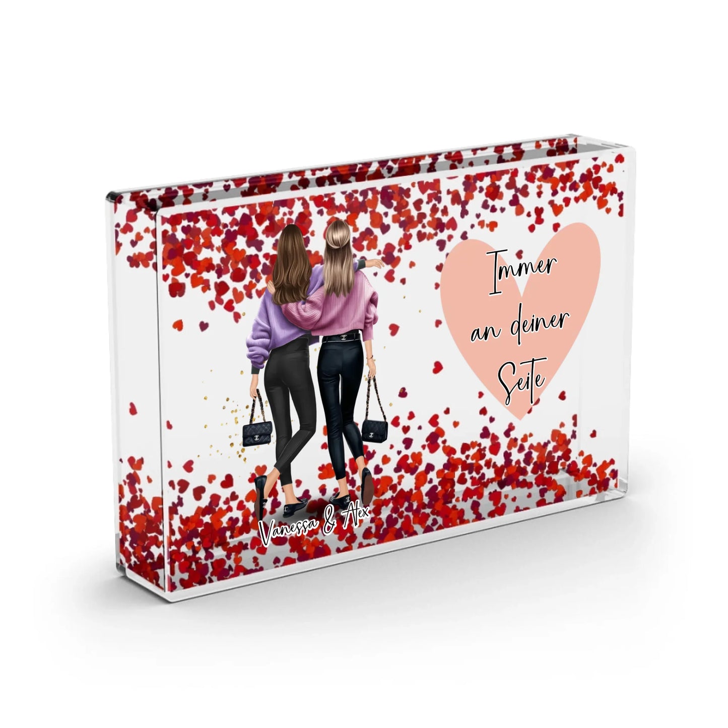 Beste Freundinnen Schneekugel Herz