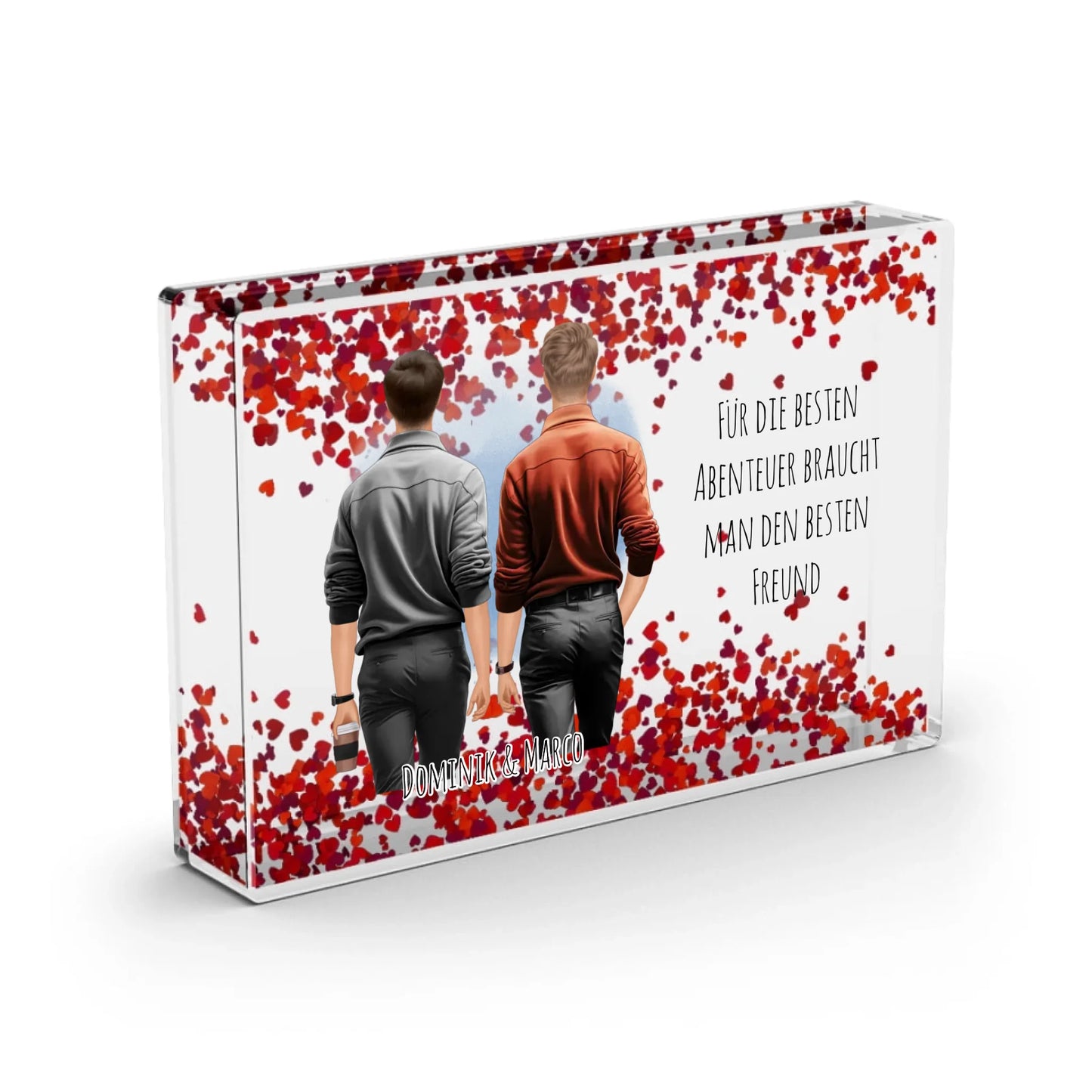 1-3 Männer Freunde/Brüder Schneekugel Herz