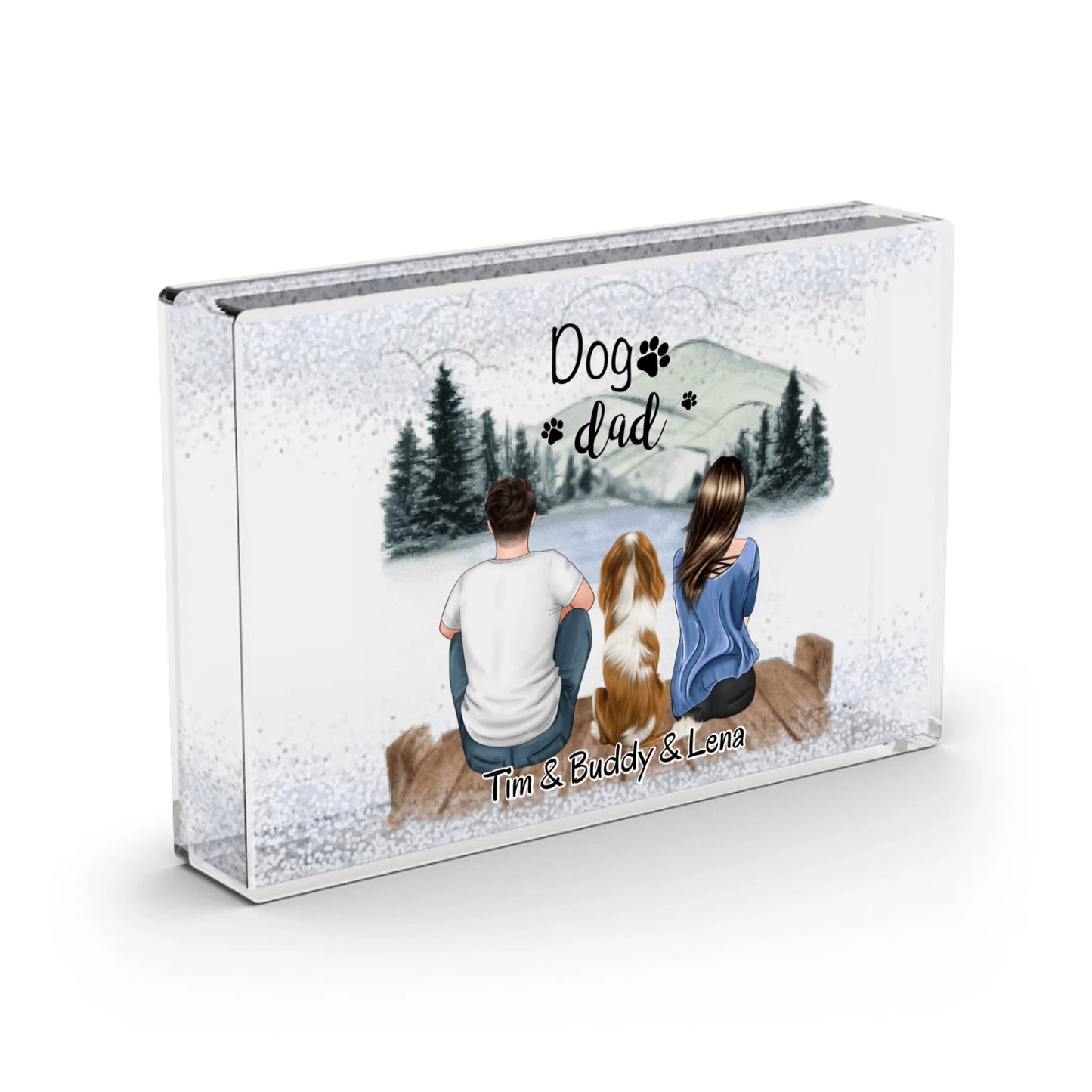 Frauchen & Herrchen mit 1-2 Haustieren - Schneekugel Schnee
