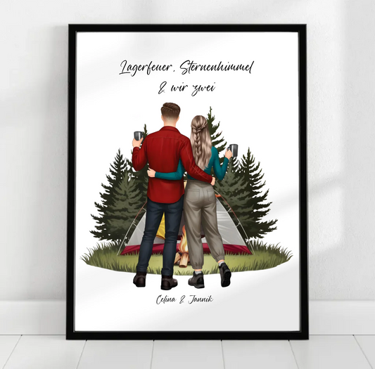 Camping Paar Poster