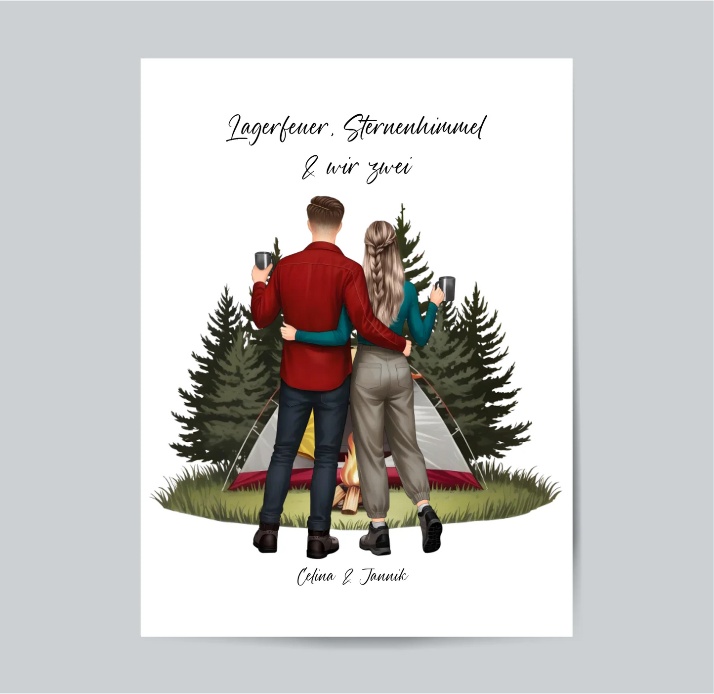 Camping Paar Poster