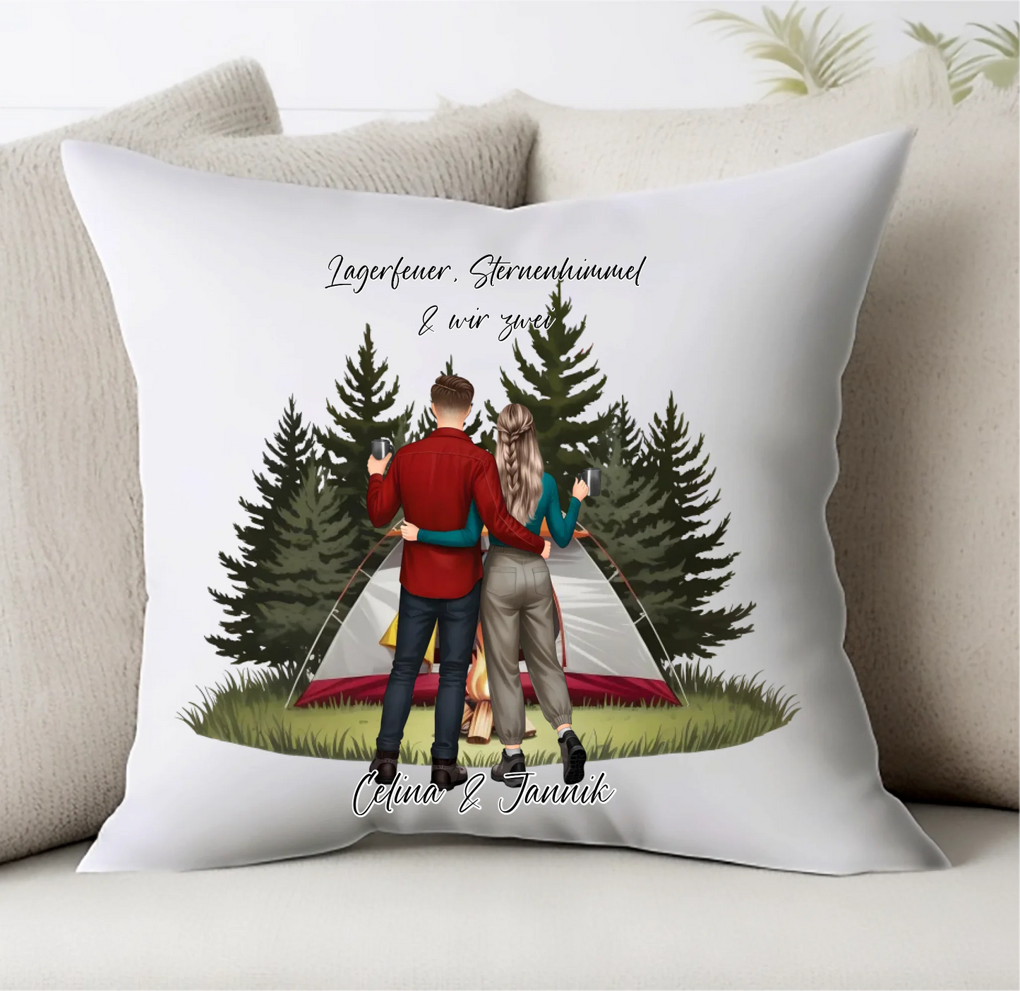 Camping Paar Kissen