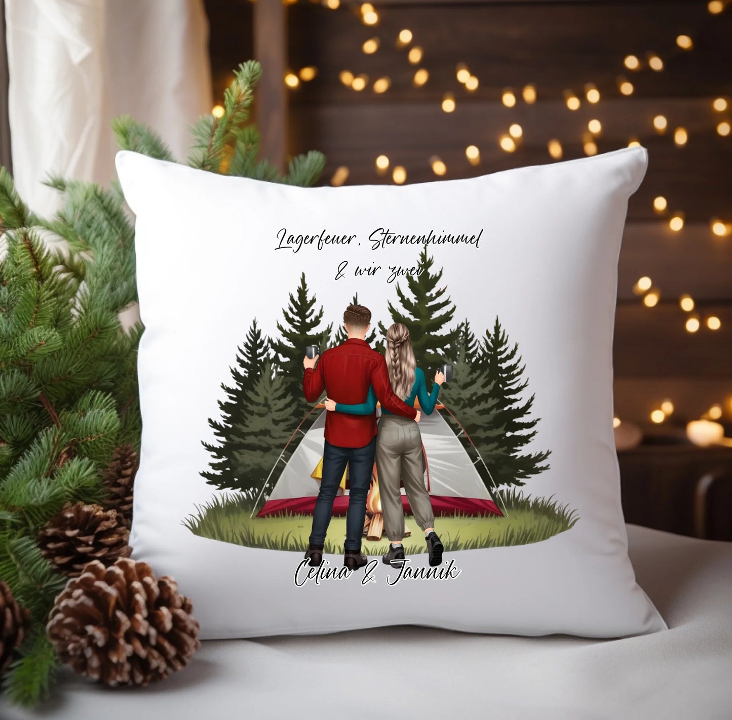 Camping Paar Kissen