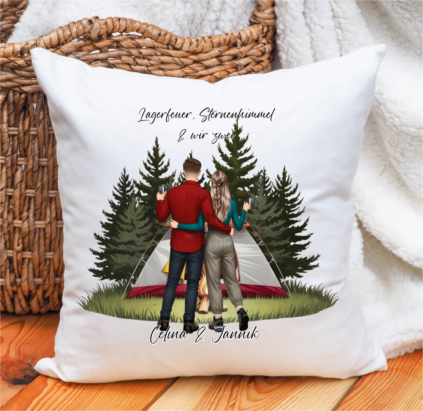 Camping Paar Kissen