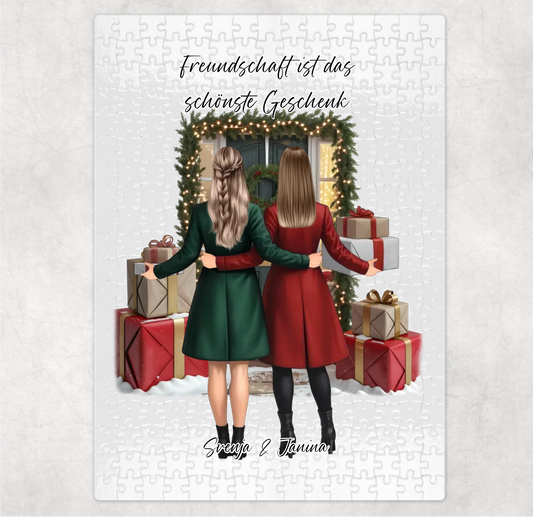 Winter Freundinnen mit Geschenke Puzzle