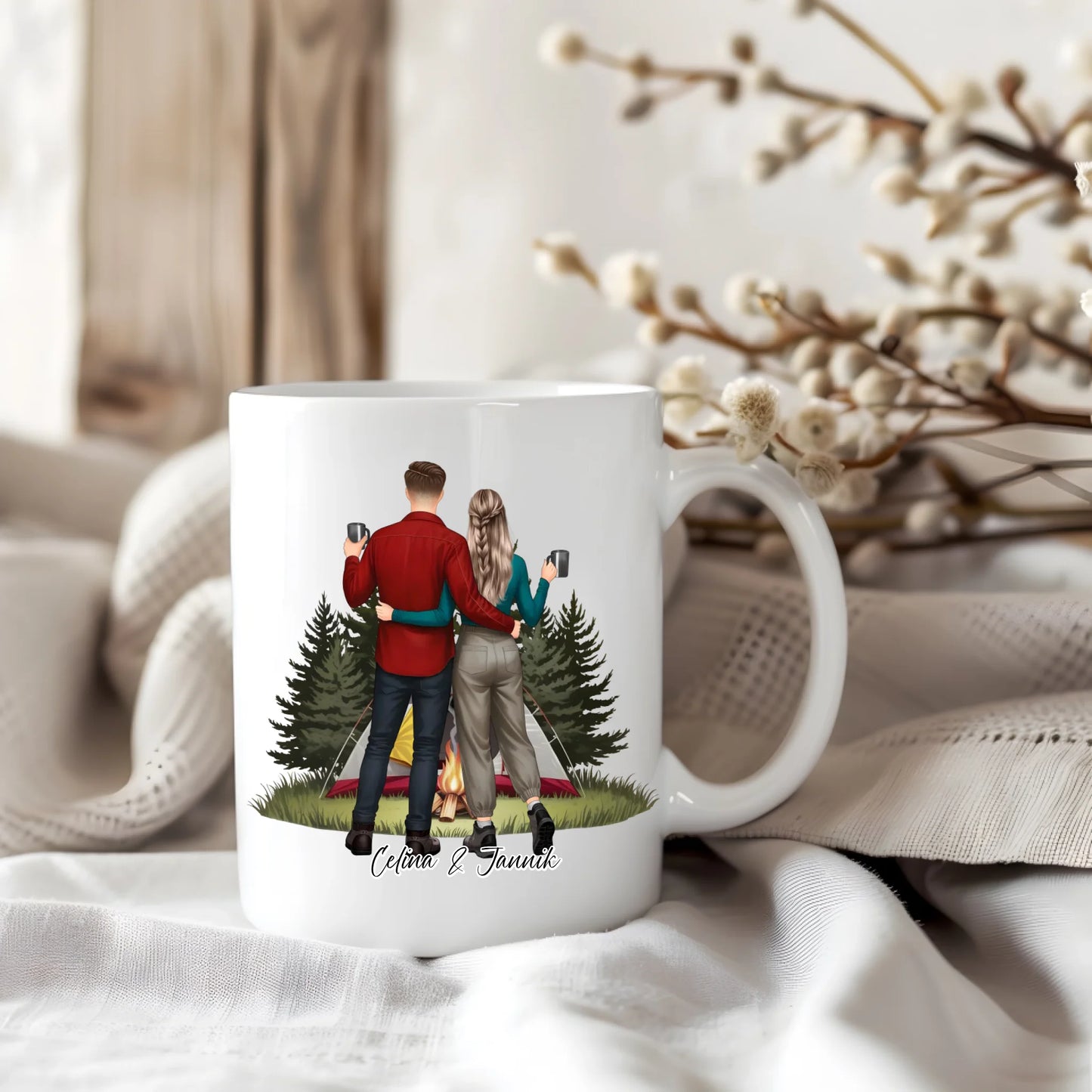 Camping Paar Tasse