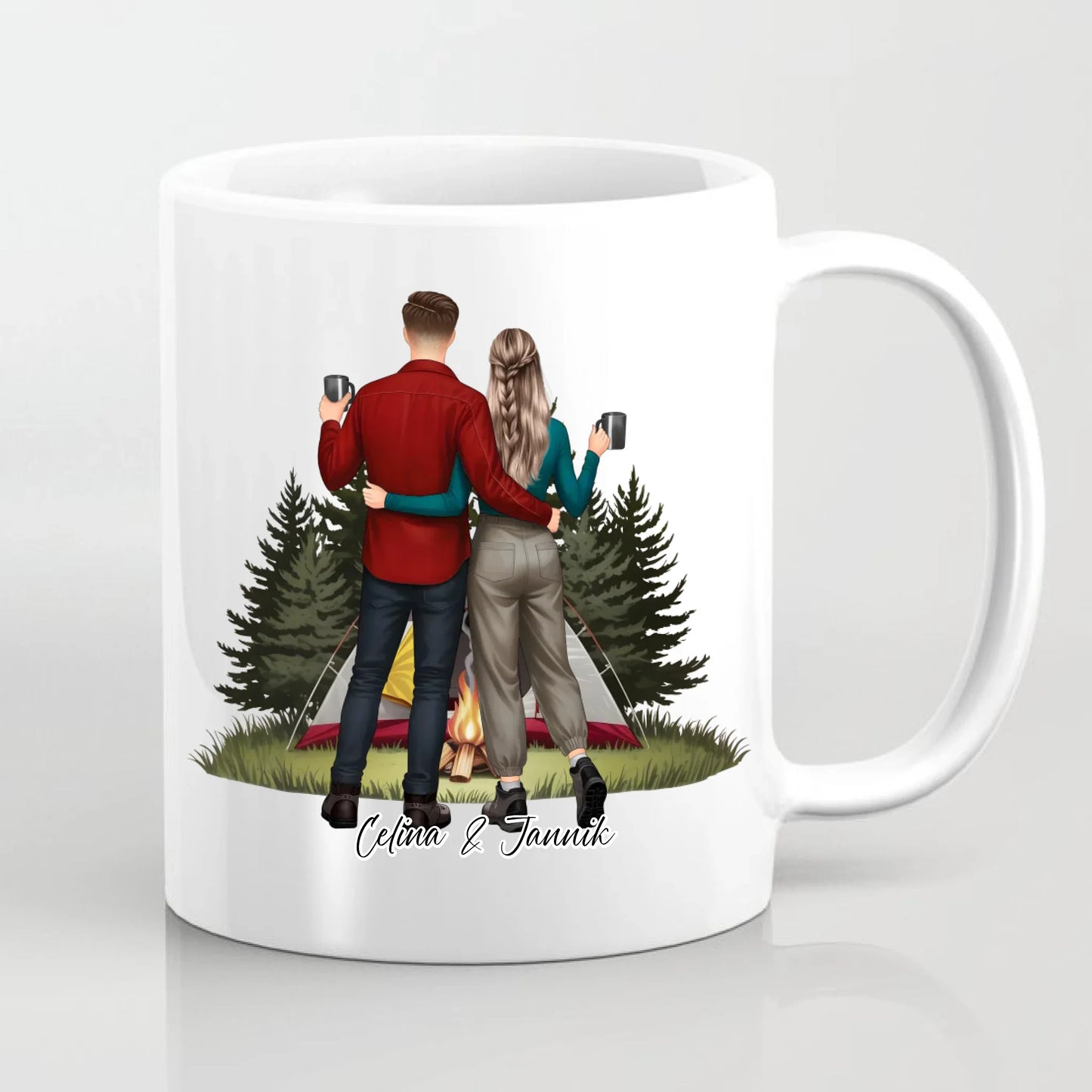 Camping Paar Tasse