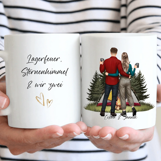 Camping Paar Tasse