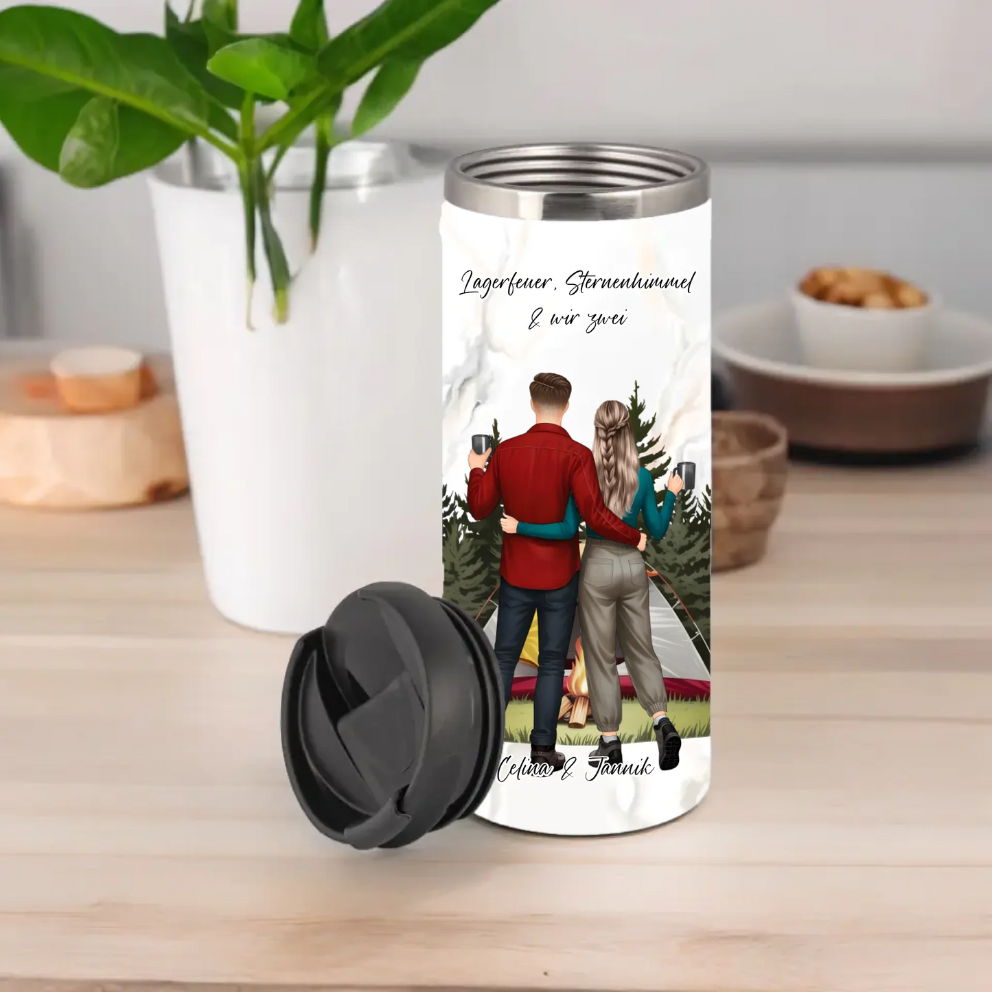 Camping Paar Tasse